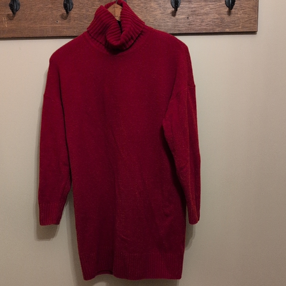 GAP Women's Red Turtleneck Sweater Dress